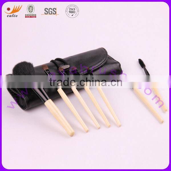 Eya 7pcs Travel Cosmetic Brush Set with Black Bag