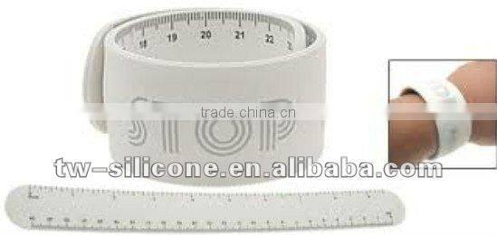 custom silicone wrist band ruler slap ruler