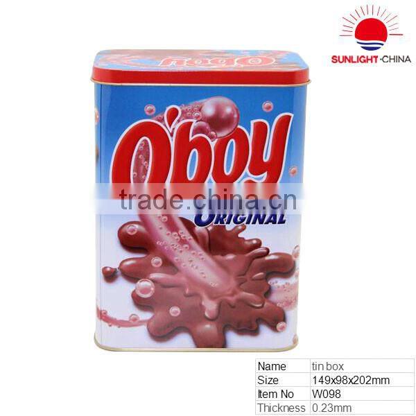 Shiny Cover Empty Tin Box Tea Tin Container With Customer Logo Printing