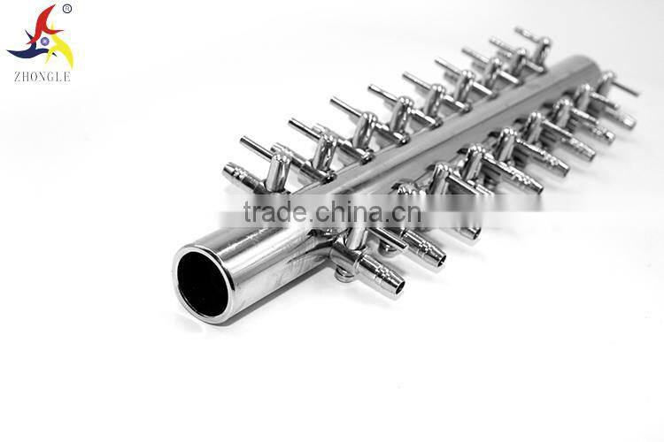 19 mm inlet 4 mm outlet one way in 18 way out metal air control valve