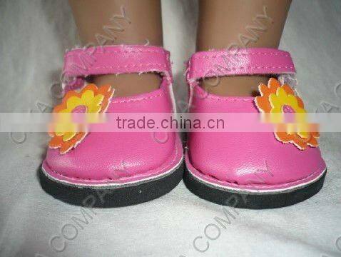 18 american doll shoes,doll ballet shoes,pink pu sandal,doll accessories