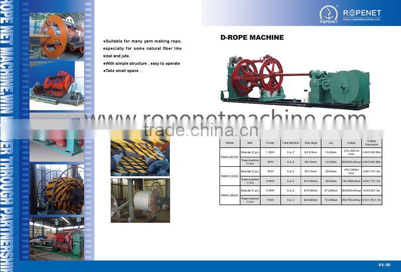Alibaba supplier manufacturing turning spindle plastic rope making machine