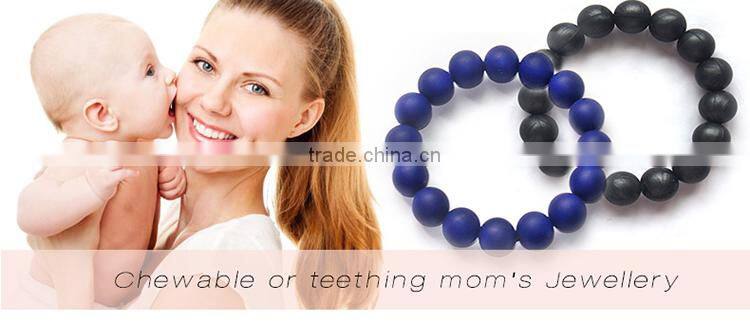 approved by FDA/ SGS/LFGB/CE teething baby Colorful Silicone Baby Chewing Silicone Bracelet