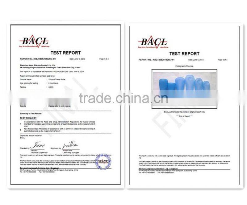 TSA approved BPA Free silicon travel set bottles