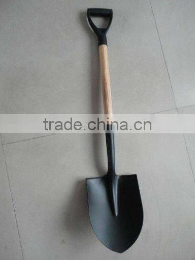 wood handle shovel with plastic grip