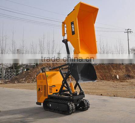 500kg load capacity rubber track dumper with hydraulic system