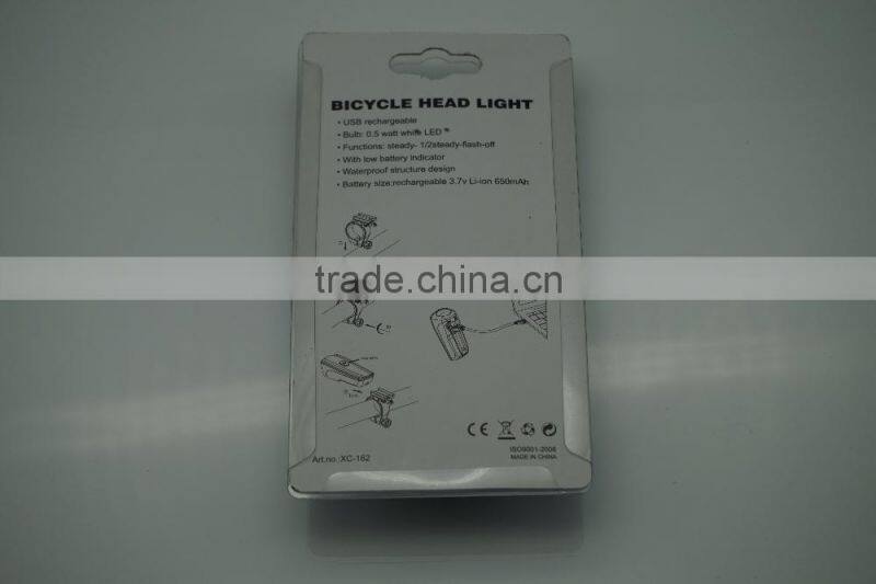 bicycle safety light,bicycle light rechargeable,usb rechargeable,0.5w white led