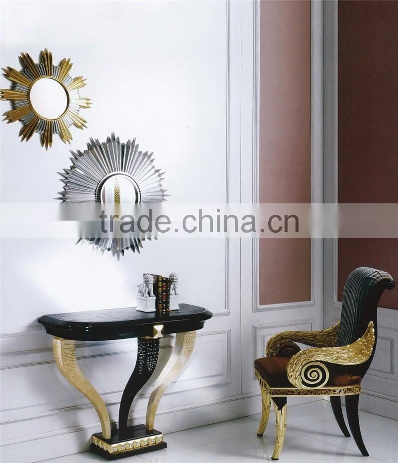 Neo-classical Contemporary Square Gold Leaf and Crystal Decorated Flower Stand
