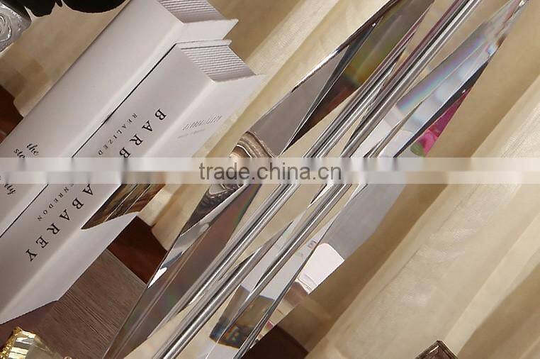 Concise design white fabric lampshade four heads crystal table lamp