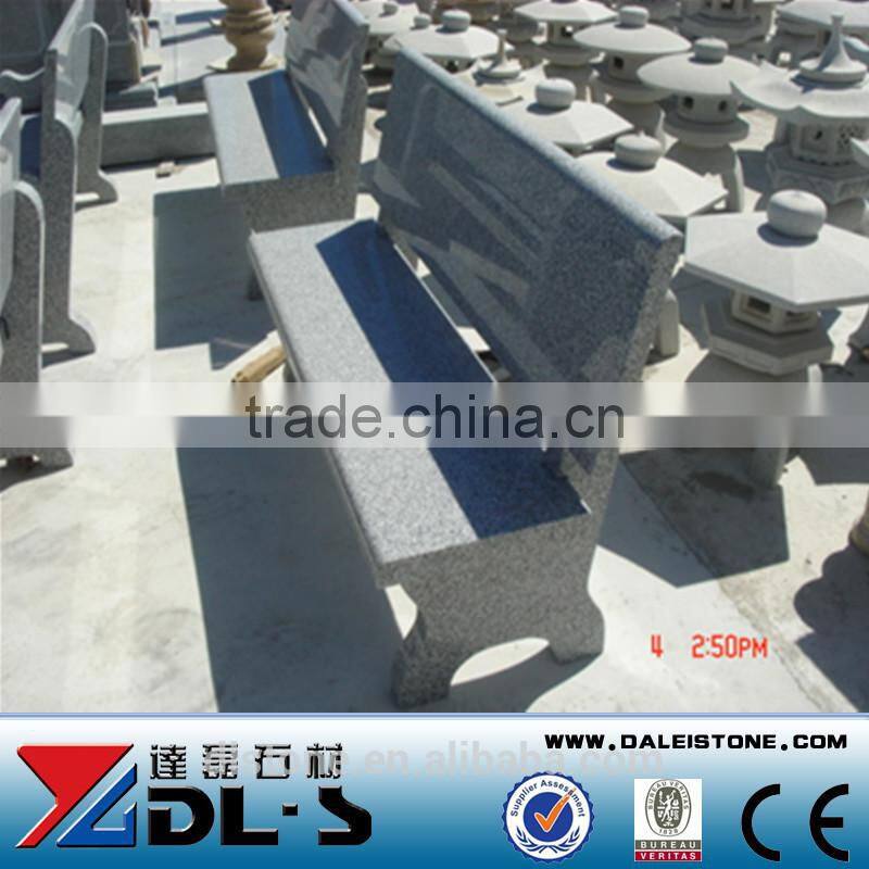 Grey granite stone bench
