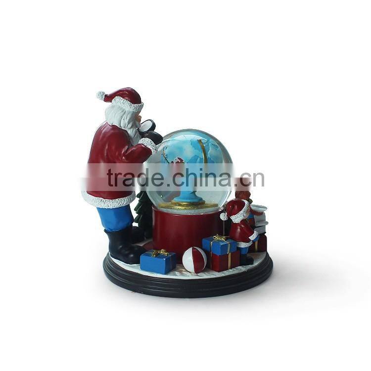 Polyresin Cute Snowman Customized Christmas Glass Snow Water Ball Decoration Resin Unique Shape Snowman Snow Globe