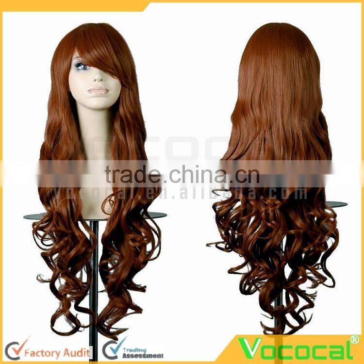 80 cm Long Fashion Synthetic Colorful Red Purple Brown Black Party Cosplay Hair Wigs