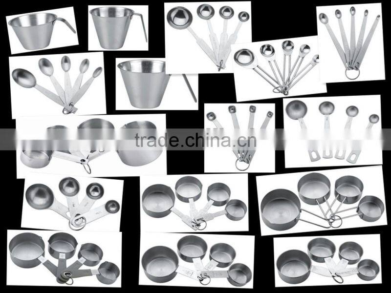 whloesales stainless steel plastic portable Metal Measuring cups and Spoons set tools