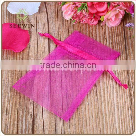 cheap sheer pink organza favor bags