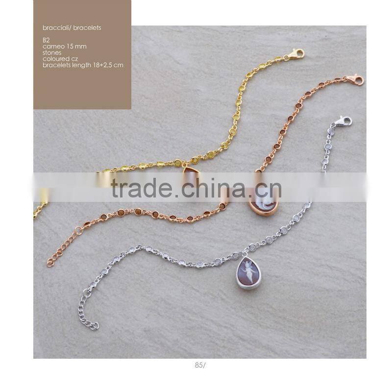 925 Sterling Classic Silver Fairy Cameo Necklaces Made in Italy cameo 15mm