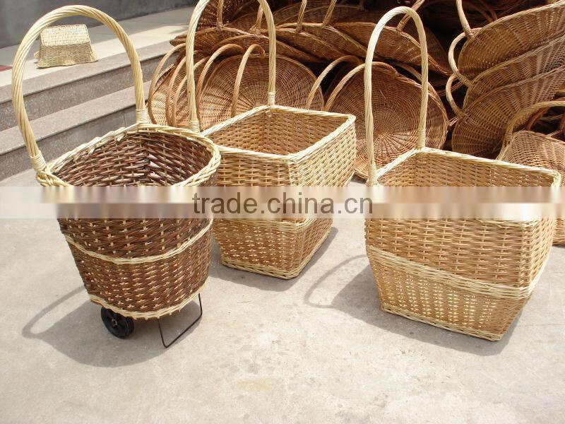 wicker shopping trolley & wicker shopping cart & willow utility cart
