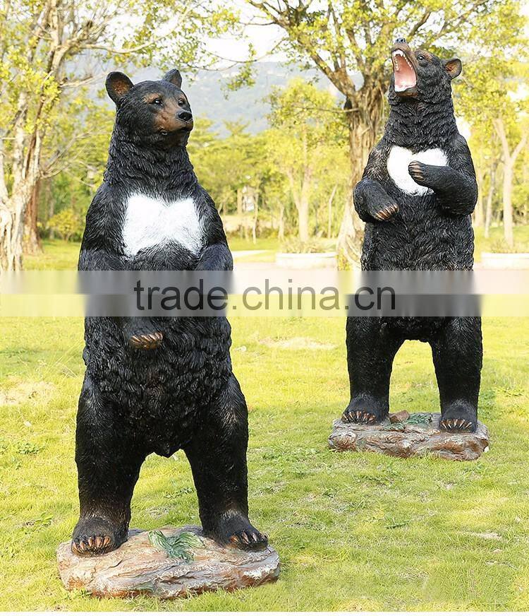 Garden jungle wildlife fiberglass silverback gorilla statue