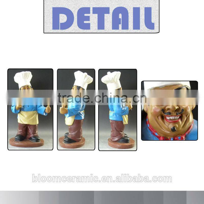 Resin standing fat chef figurines