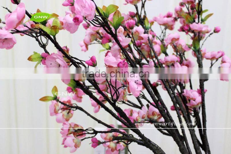 GNW BLB-CH1605020 Near natural Wholesale Long Stem Silk Flower Pink plum blossom for sale