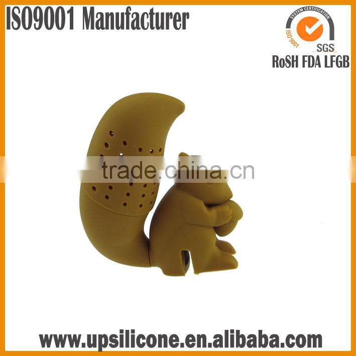 2016 latest High Quality Squirrel Shape Silicone Tea Strainer Filter Silicone Tea Infuser