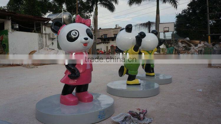 Fiberglass panda mascot