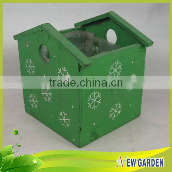 China Supplier Mini Size Clay Pot ,House Shape Red and Green Planter