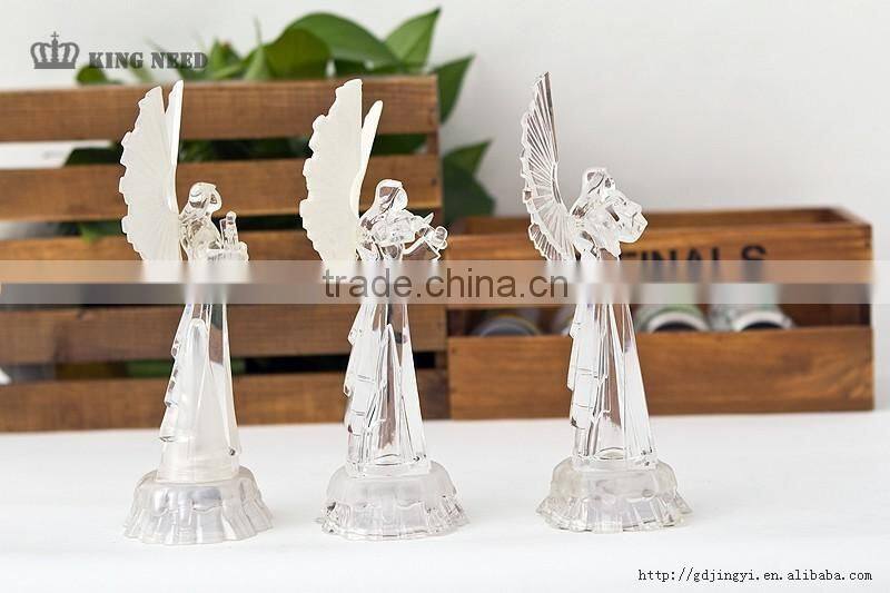 LED Acrylic christmas angel with instrument figurines