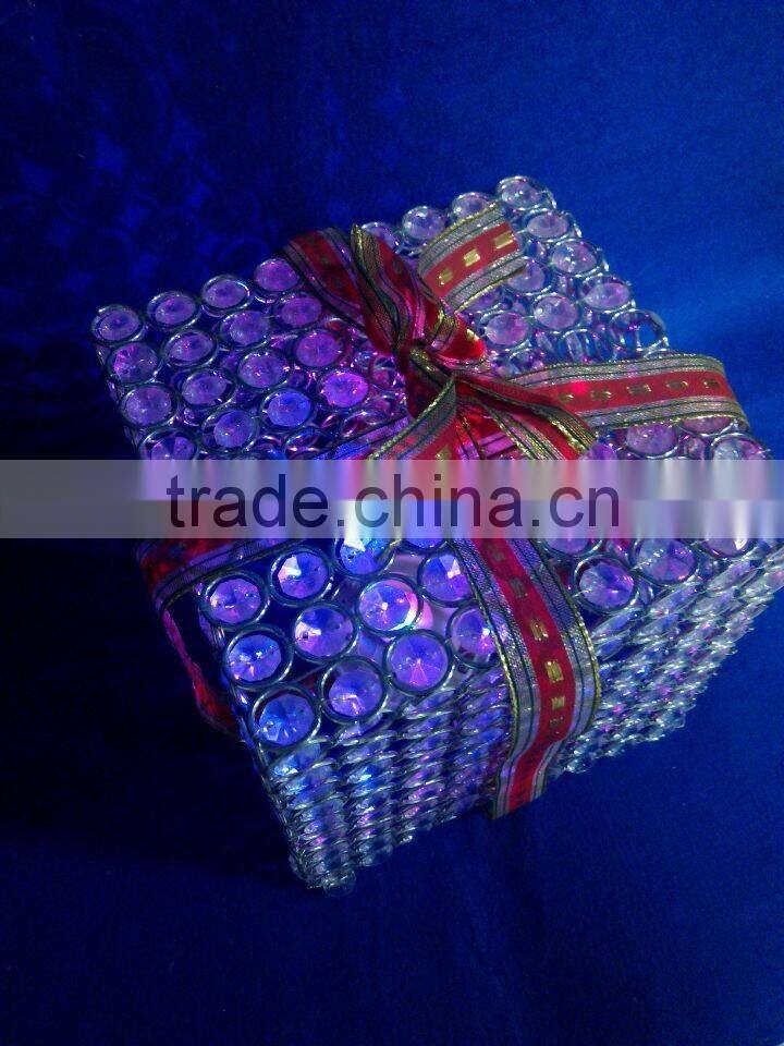 square diamond chrismas decorative metal gift box