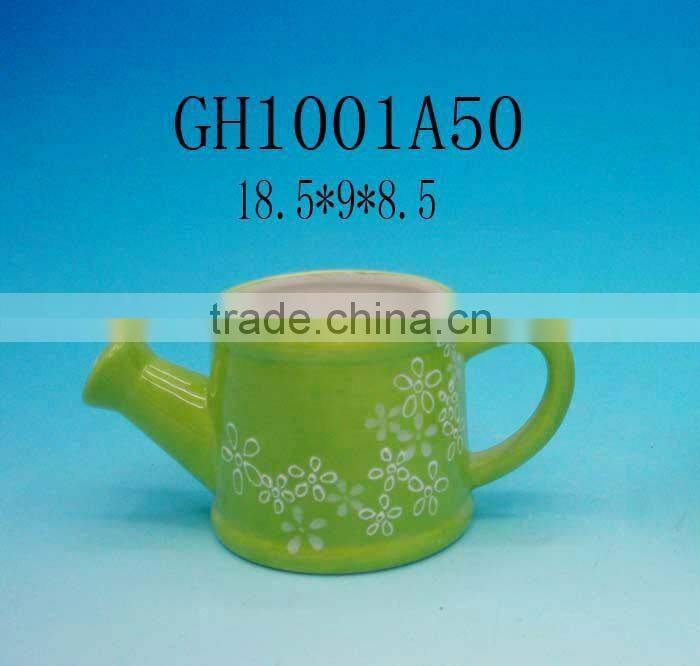 RECTANGULAR WHITE CERAMIC FLOWER POT