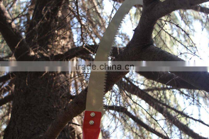 outdoor hand pruning saw for cutting high trees with sharp knife blade