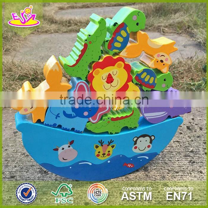 Wholesale hottest kids wooden balance blocks toy brain training wooden balance blocks toy W11F006