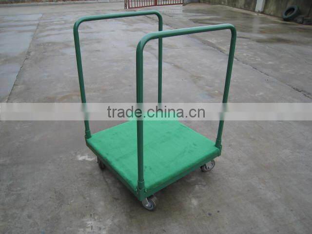 Tool cart with carpeted deck tray dolly pushing wagon
