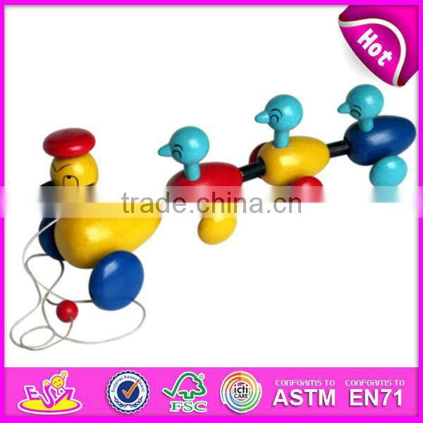 2015 Funny Kids Pull String Karting Toy,Dog design Children Wooden Scrat Pull Toy,Christmas wooden pull and push toy WJ276115