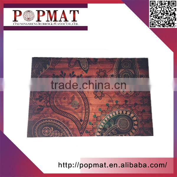 custom printed design polyester tpr floor mat