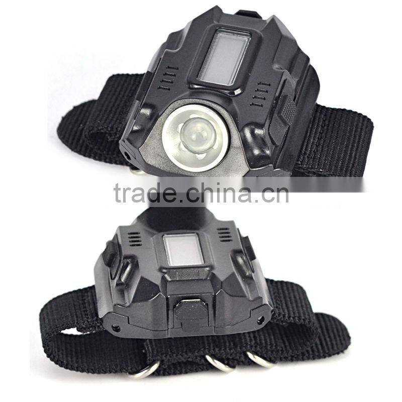 2016 hot Waterproof Tactical R5 Rechargeable LED Flashlight Torch Wrist Light Lamp 3-Mode