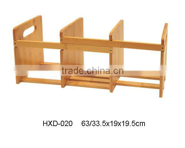 Factory Expandable and Adjustable Bookshelf,Bamboo Desk Organizer with 2 Drawers