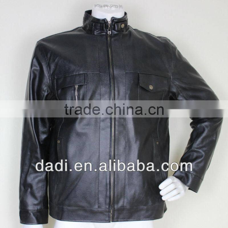 Men Designer No Collar Leather Jackets