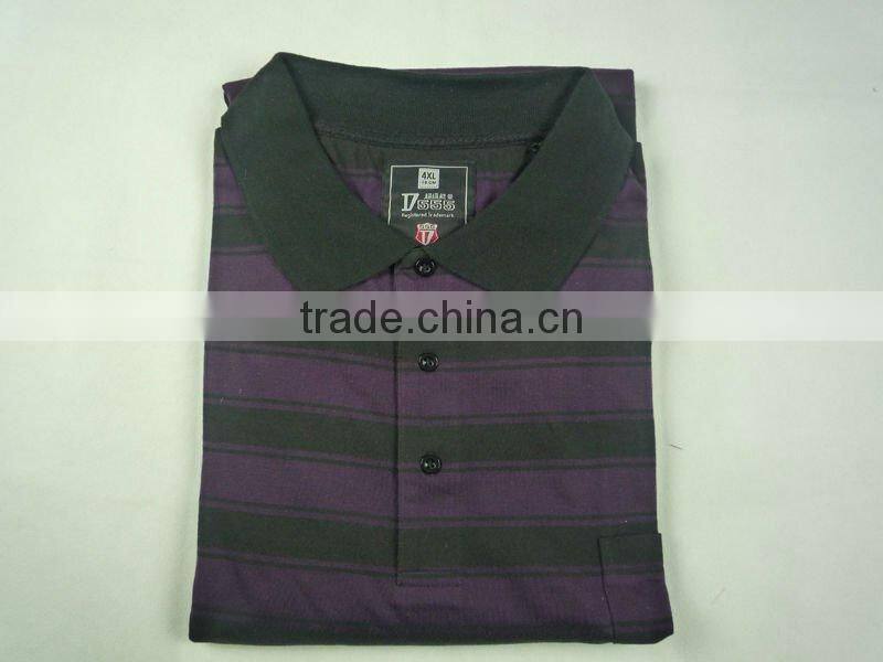 Custom mens yarn dyed striped polo shirt
