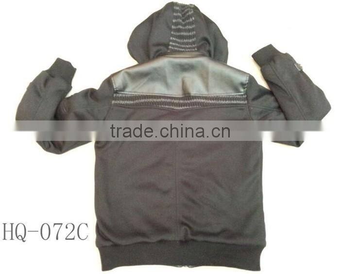 hot stock man hoody quilted jacket faux leather jacket men