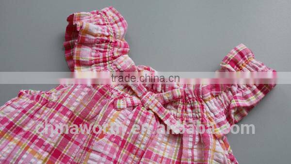 2015 High Quality New Design Clothes Child Checked Baby Romper