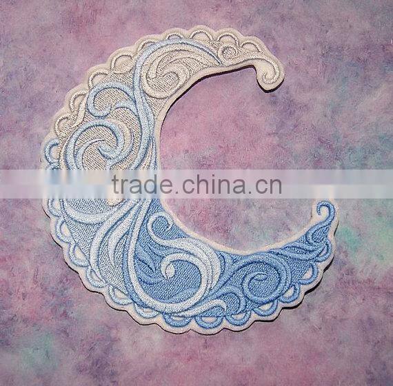Custom high quality embroidered creative moon patch for clothes embroidery patch made in china choose size/color
