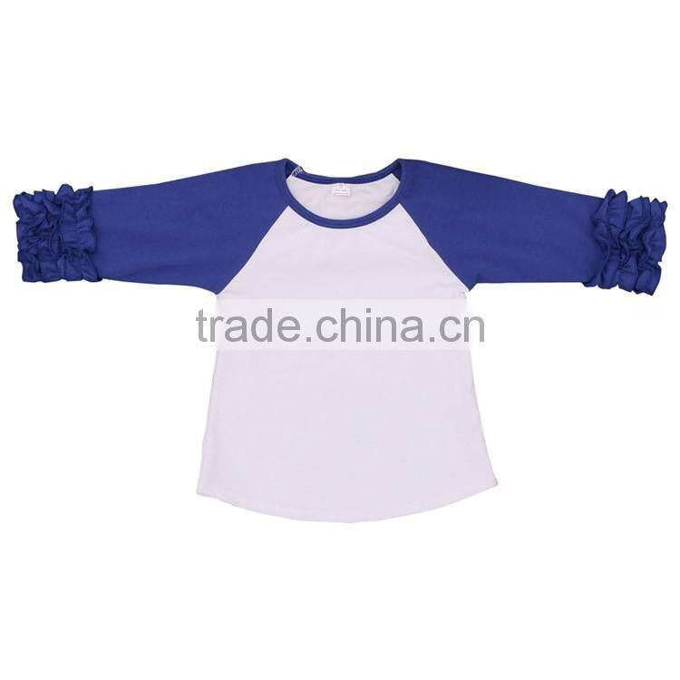 Wholesale children wear Icing Ruffle Raglan Shirt Baseball Shirt Long sleeve children's boutique clothing