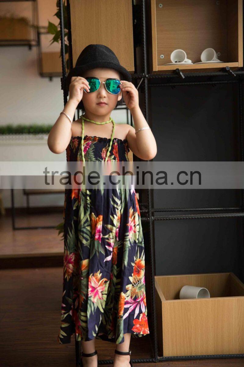 COOL KID ZONE 2016 rayon flower soft baby dress off shoulrder fashion girl baby dress