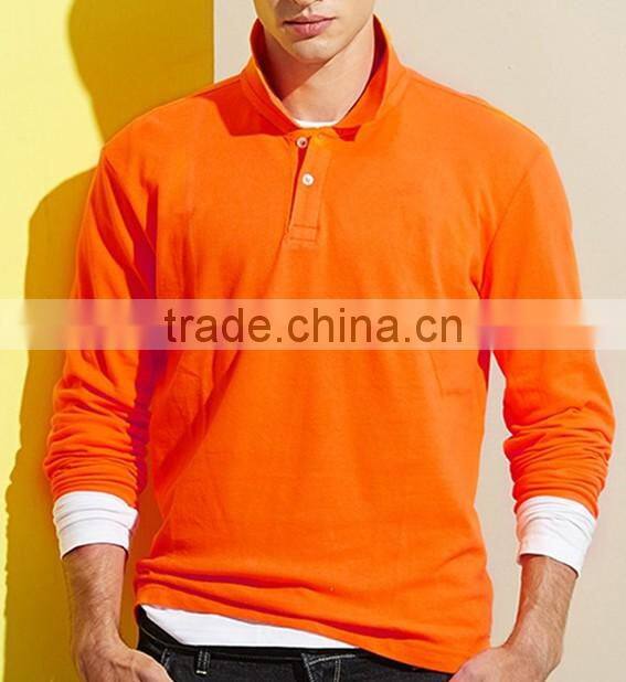 Custom mens long sleeve blank polo shirt