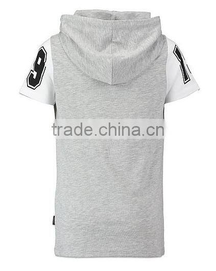 100% Cotton Short Sleeves Pullover Hoodie For Man