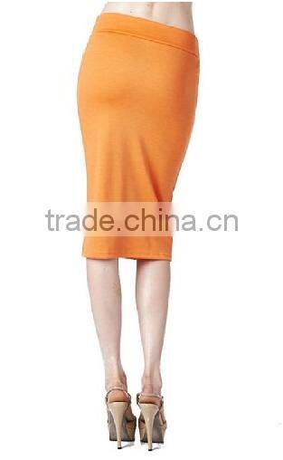 Women Plus Size High Stretch Below Knee Pencil Skirt
