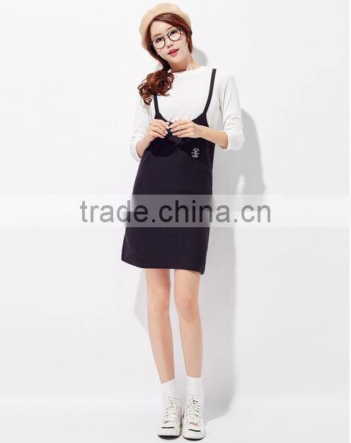 Female black thin buttock braces skirt with elastic bag