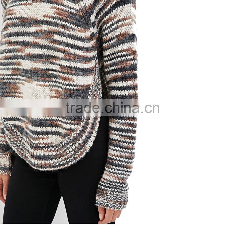 high quality best price long sleeve crew neck round hem ladies winter pullover
