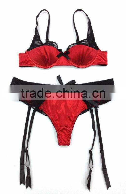 high quality satin fabric lace top bra and panty set hot image xxxl.com