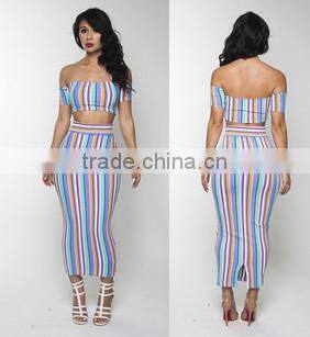 2016 wholesale Latest Design V-neck Sleeveless Long Beaded Pink Chiffon Party Dress